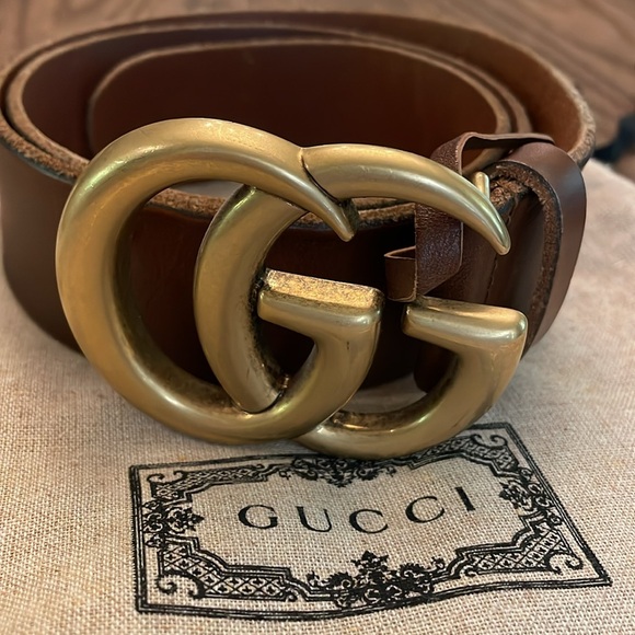Authentic Gucci brown belt with gold buckle - Picture 7 of 15
